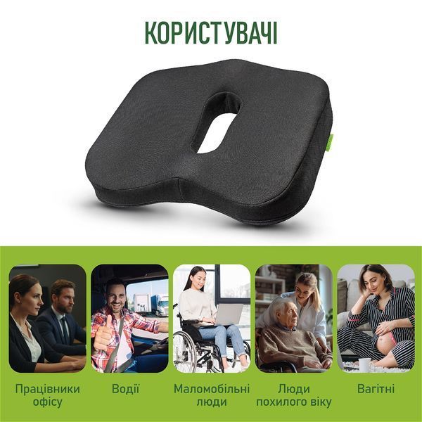 Ортопедическая подушка для сидения Comfort Trip PMF 006 400х450x95 черная PMF 006 фото