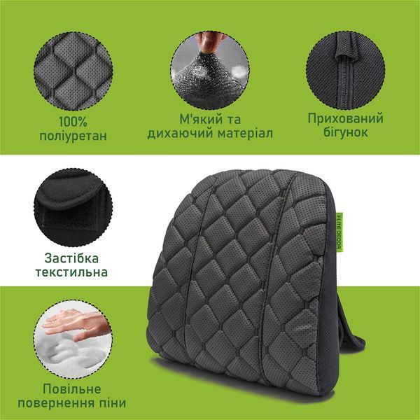 Автомобильный подголовник Comfort Trip AMF 004-3 225х245х60 из экокожи черный AMF 004-3 фото