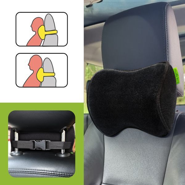 Автомобильный подголовник Comfort Trip AMF 001-2 250x200x100 черный (велюр) AMF 001-2 фото
