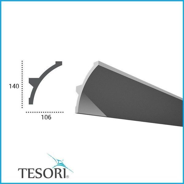 Карниз угловой полиуретановый гладкий серия F Tesori KF 708 Flexi KF 708 фото
